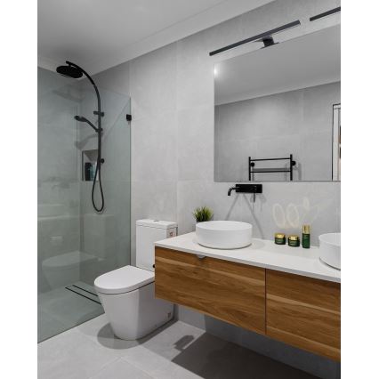 Badrumsspegel med LED-belysning LED/8W/230V 4000K 50 cm IP44 svart
