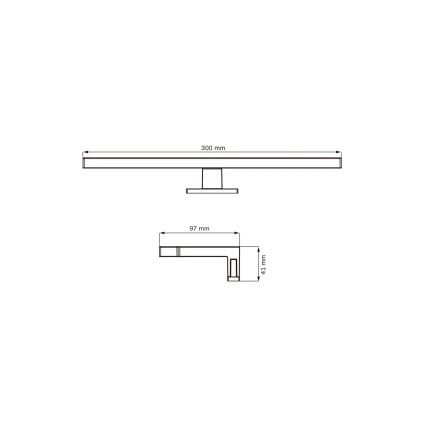 Badrumsspegel med LED-belysning MILOS LED/5W/230V 4000K 30 cm IP44 skinande krom