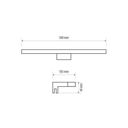 Badrumsspegel med LED-belysning MIRROR LED/10W/230V 50 cm IP44 skinande krom