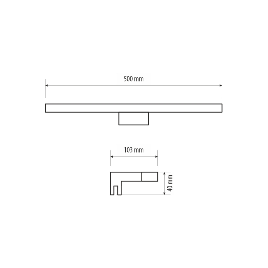 Badrumsspegel med LED-belysning MIRROR LED/10W/230V 50 cm IP44 skinande krom