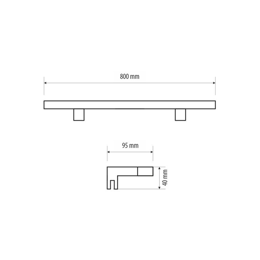 Badrumsspegel med LED-belysning MIRROR LED/12W/230V 80 cm IP44 skinande krom