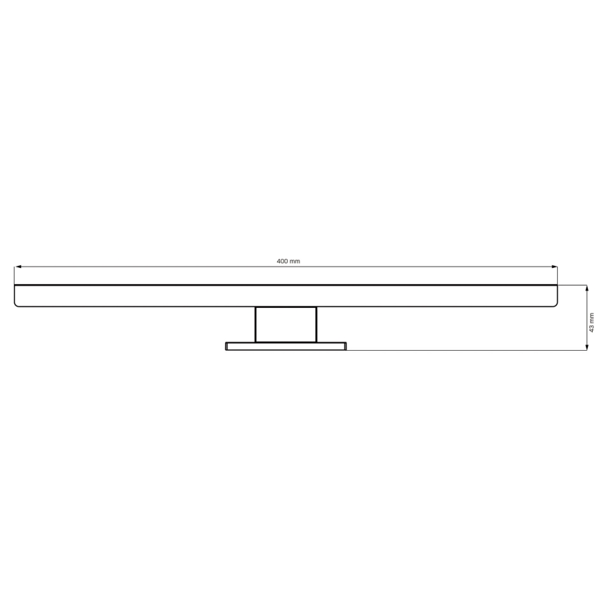 Badrumsspegel med LED-belysning SAMOS LED/8W/230V 4000K 40 cm IP44 svart