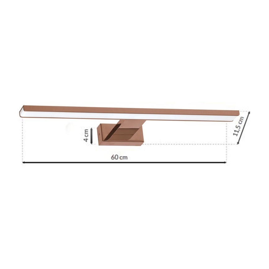 Badrumsspegel med LED-belysning SHINE LED/13,8W/230V IP44 Roséguld