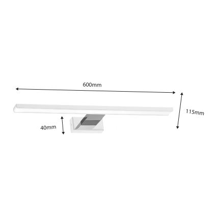 Badrumsspegel med LED-belysning SHINE LED/13,8W/230V IP44 vit/skinande krom