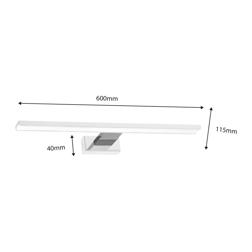 Badrumsspegel med LED-belysning SHINE LED/13,8W/230V IP44 vit/skinande krom