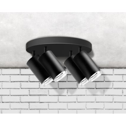 Badrumsspotlight TURYN 4xGU10/10W/230V IP44 svart