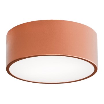 Badrumstaklampa CLEO med rörelsesensor 1xE27/24W/230V Ø 20 cm IP54 i koppar