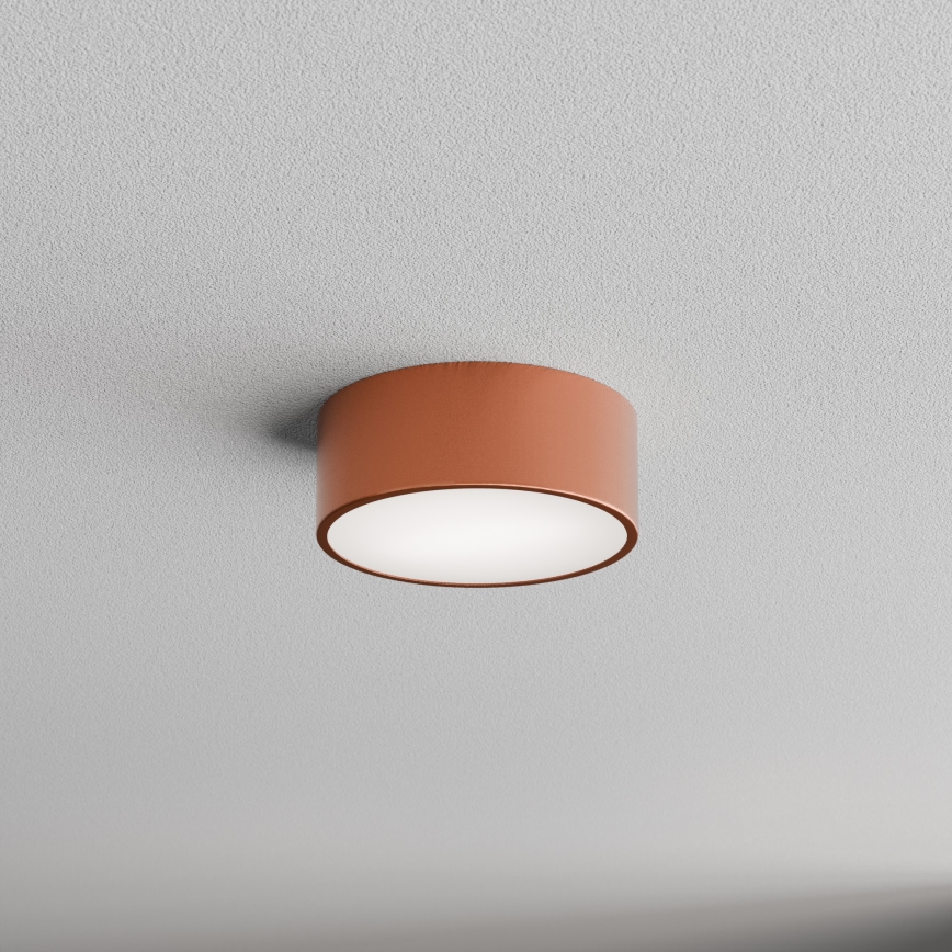 Badrumstaklampa CLEO med rörelsesensor 1xE27/24W/230V Ø 20 cm IP54 i koppar