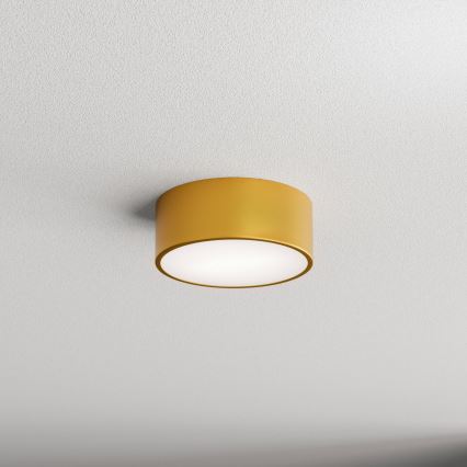 Badrumstaklampa CLEO med rörelsesensor, 1xE27/24W/230V, Ø20 cm, IP54, guldfärgad