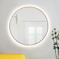Baltica Design - LED-badrumsväggspegel med bakgrundsbelysning BRIGHT LED/15W/230V 4500K Ø 90 cm IP65 guldfärgad