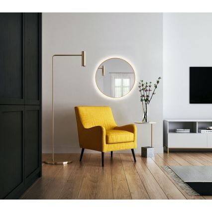 Baltica Design - LED väggmonterad badrumsspegel med bakgrundsbelysning BRIGHT LED/15W/230V 4500K Ø 60 cm IP65 guld