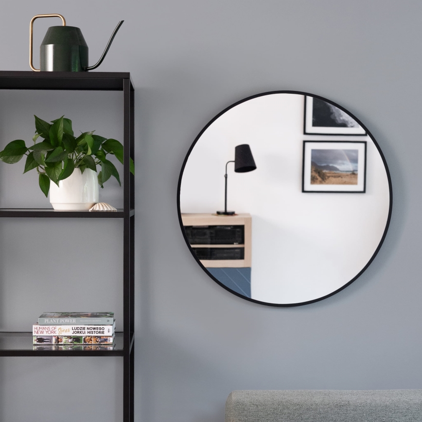 Baltica Design - Väggmonterad LED-badrumsspegel med integrerad belysning BRIGHT LED/15W/230V 4500K Ø 80 cm IP65 svart