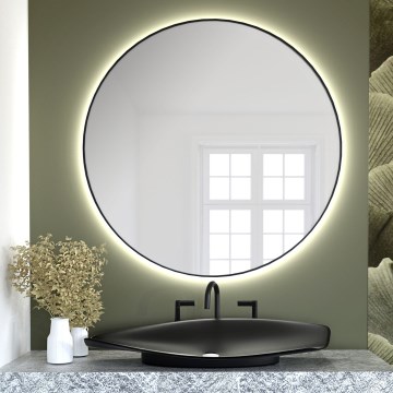 Baltica Design - LED-väggspegel för badrum med BRIGHT LED/15W/230V 4500K Ø 50 cm IP65 svart