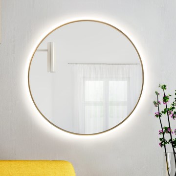 Baltica Design - Väggmonterad LED-badrumsspegel med belysning BRIGHT LED/15W/230V 4500K Ø 80 cm IP65 guld