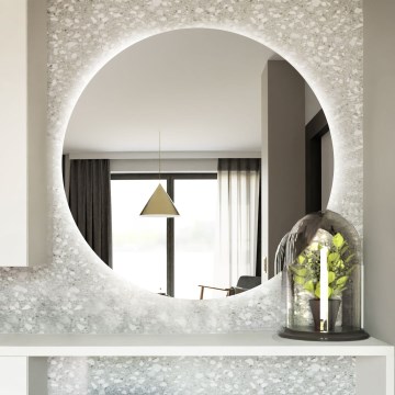 Baltica Design - Väggmonterad LED-badrumsspegel med integrerad belysning BRIGHT LED/15W/230V 6500K Ø 90 cm IP65