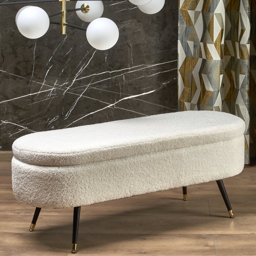 Bänk med förvaringsutrymme AVEIRO 46x120 cm vit