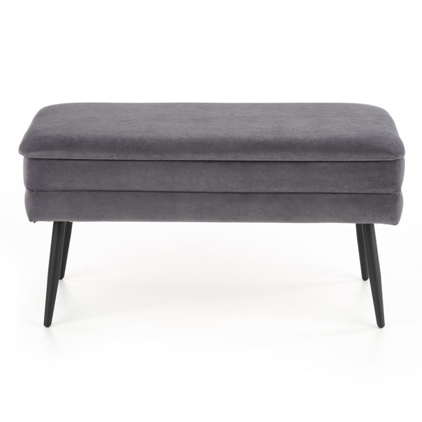 Bänk med förvaringsutrymme VELVA 37x78 cm grå