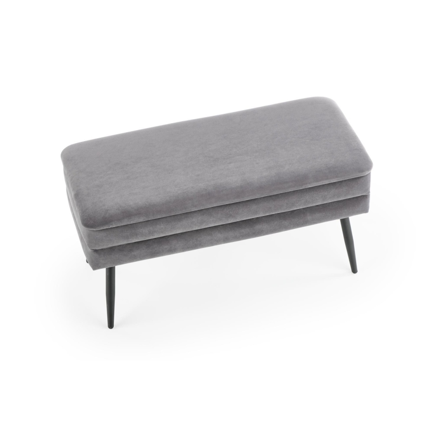 Bänk med förvaringsutrymme VELVA 37x78 cm grå