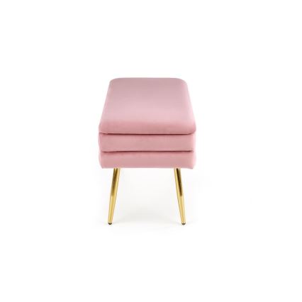 Bänk med förvaringsutrymme VELVA 37x78 cm rosa/guld