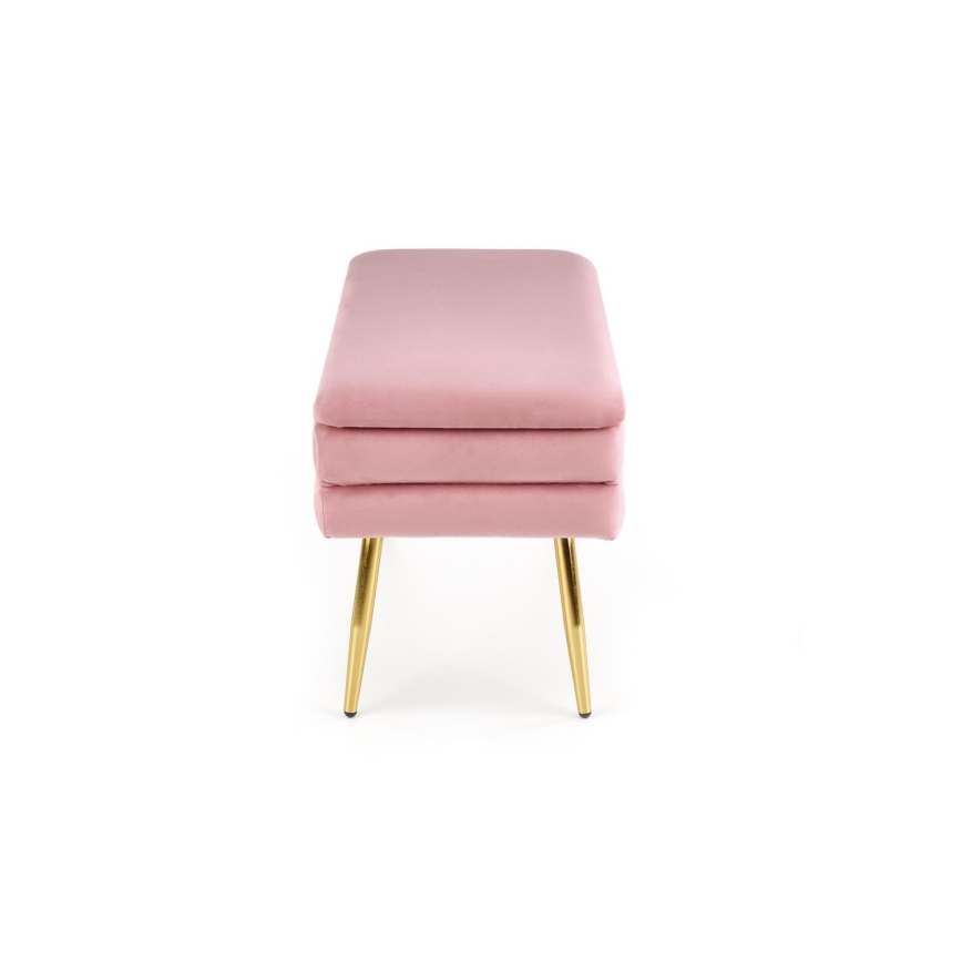 Bänk med förvaringsutrymme VELVA 37x78 cm rosa/guld