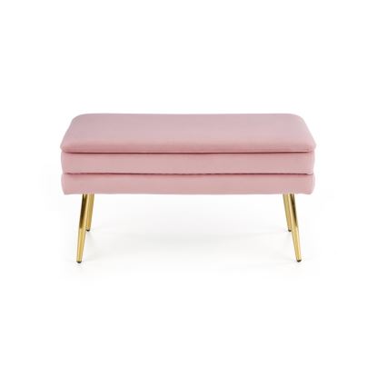 Bänk med förvaringsutrymme VELVA 37x78 cm rosa/guld