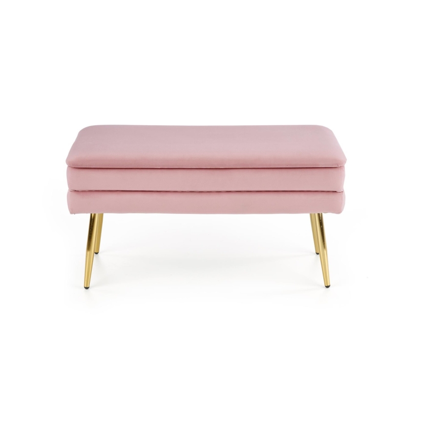 Bänk med förvaringsutrymme VELVA 37x78 cm rosa/guld
