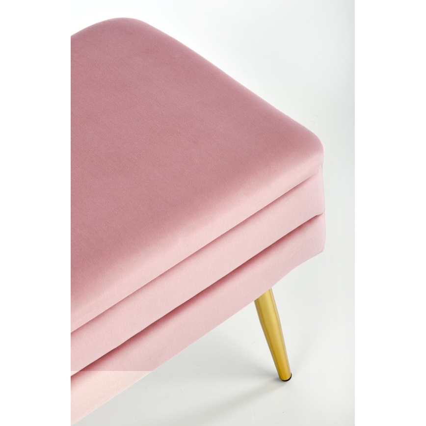 Bänk med förvaringsutrymme VELVA 37x78 cm rosa/guld