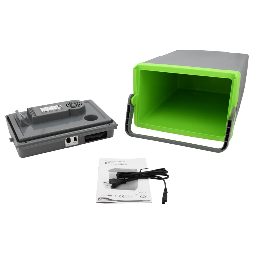 Bärbar bilkylare 22 l 55W / 12V / 230V grå /grön