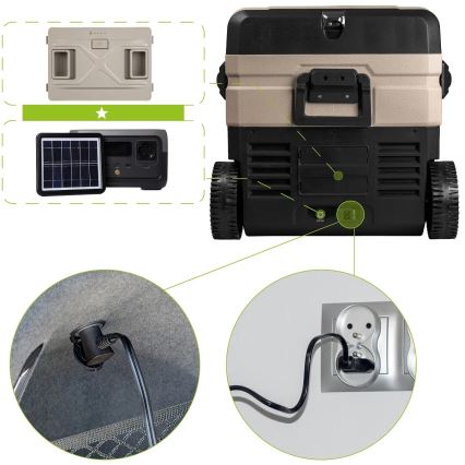 Bärbar Bilkylskåp med LCD display 39 l 230V/12V/24V brun