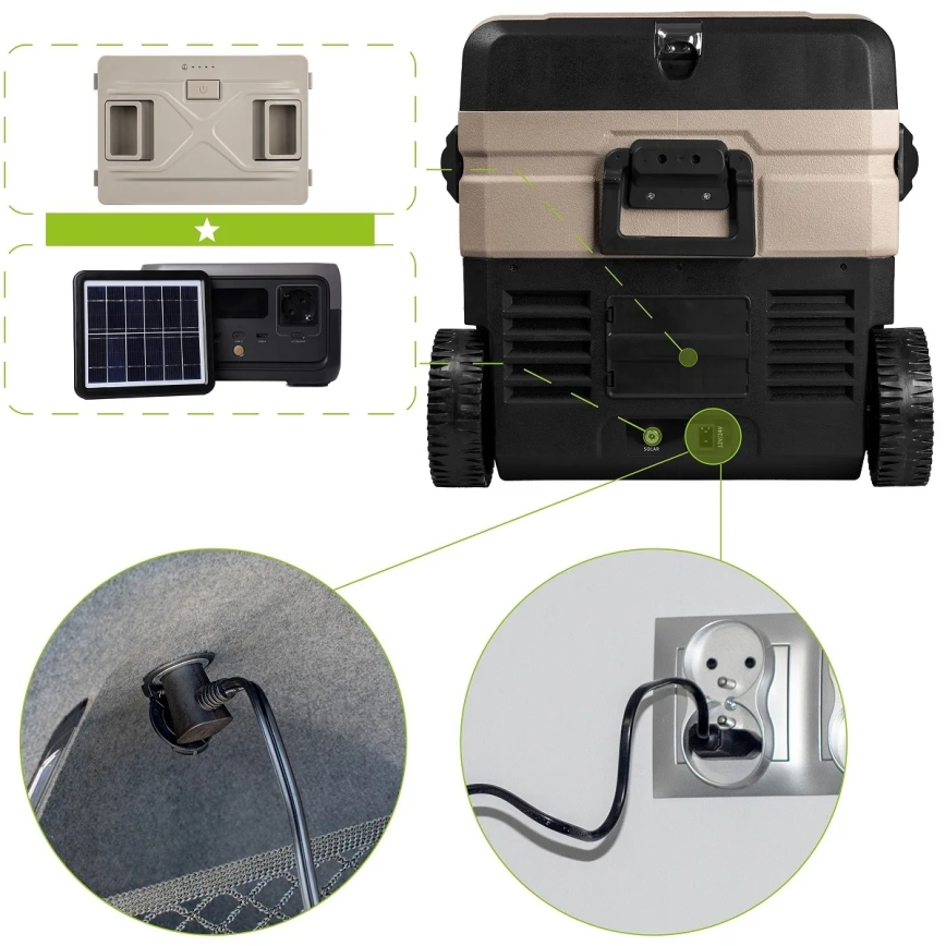 Bärbar Bilkylskåp med LCD display 39 l 230V/12V/24V brun