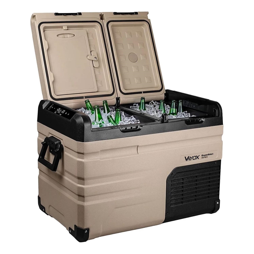 Bärbar Bilkylskåp med LCD display 39 l 230V/12V/24V brun
