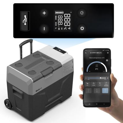 Bärbar Bilkylskåp med LCD display 40 l 230V/12V/24V svart