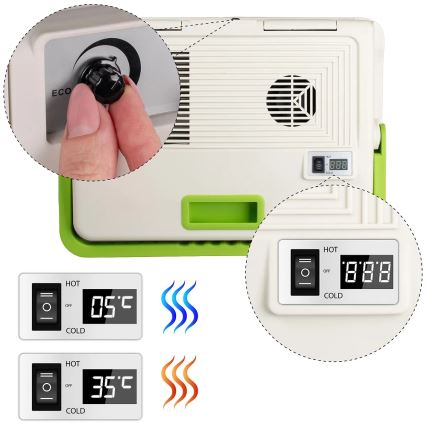 Bärbar Bilkylskåp med värmefunktion 27 l 230V/12V/24V grå