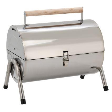 Bärbar kolgrill glänsande krom