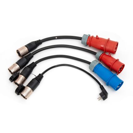 Bärbar laddare för elbilar med 4 adaptrar Typ 2 32A/480V 22kW 5m IP67