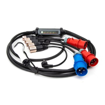 Bärbar laddare för elbilar med 4 adaptrar Typ 2 32A/480V 22kW 7m IP67