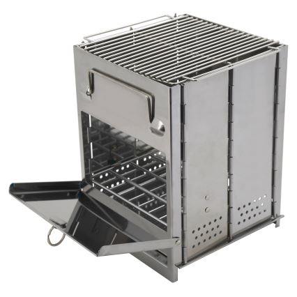 Bärbar trägrill skinande krom