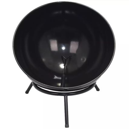 Bärbar vedeldad eldstad 57x30 cm svart
