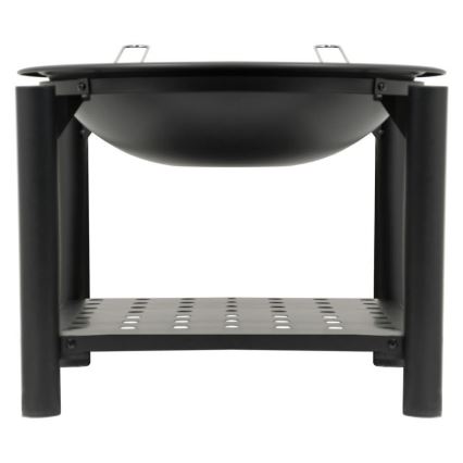 Bärbar vedlägereld med galler 48 cm