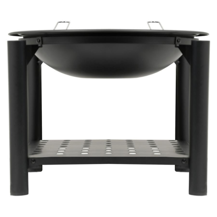 Bärbar vedlägereld med galler 48 cm