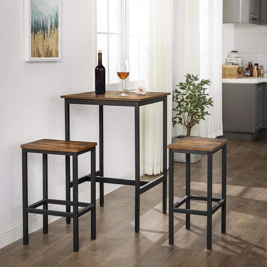Barbord BARTIS brun/svart