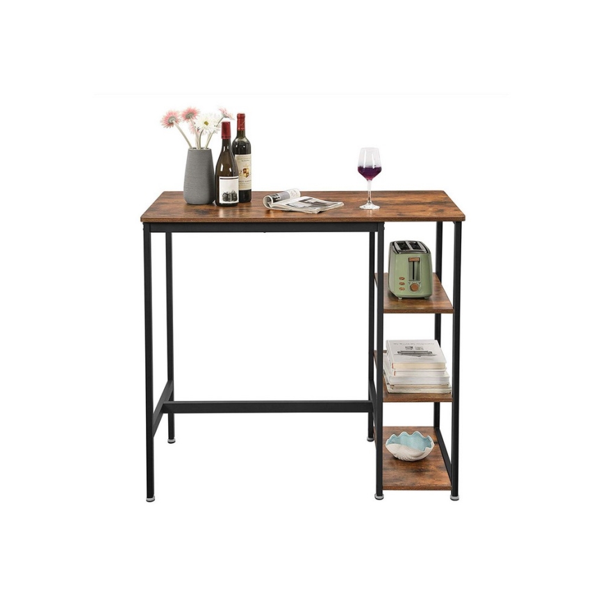 Barbord med hyllor BARTIS brun/svart