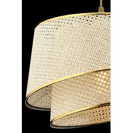 BARETTE 1xE27/60W/230V Creme/Guld Hänglampa