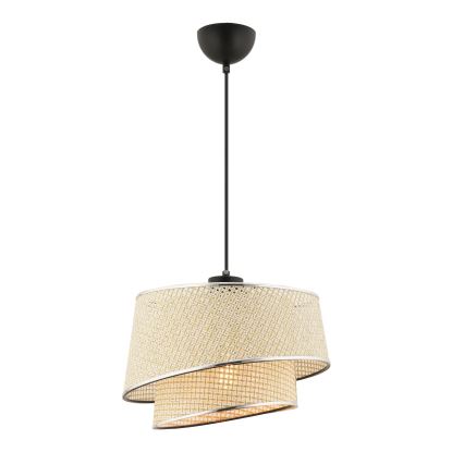BARETTE 1xE27/60W/230V krämfärgad/blank krom hänglampa