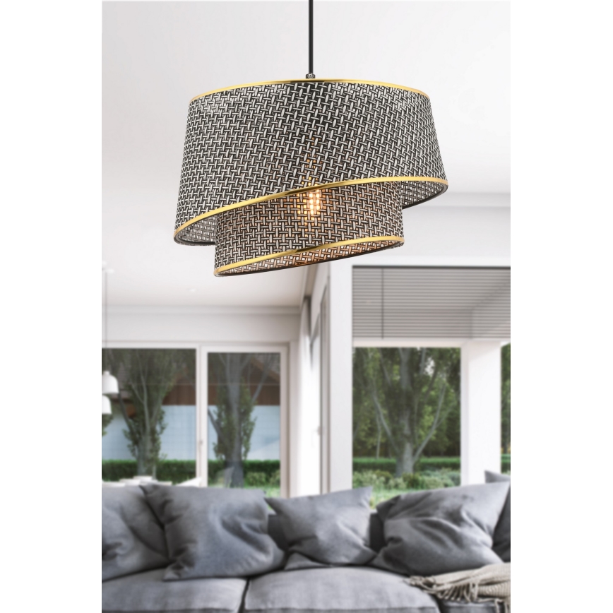 BARETTE Pendel 1xE27/60W/230V Grå/Guld