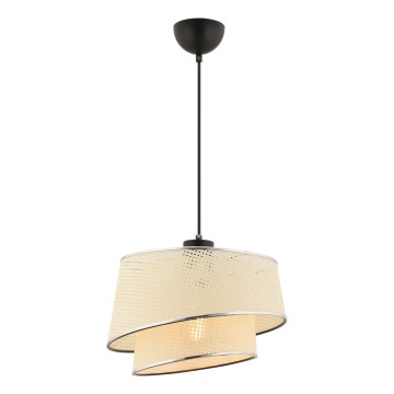 BARETTE taklampa 1xE27/60W/230V kräm/klädd krom