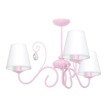 Barn Lampa LAURA 3xE14/60W/230V ljusrosa