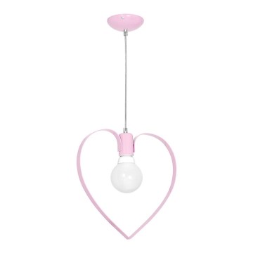 Barn Lampa LOVE 1xE27/60W/230V ljusrosa
