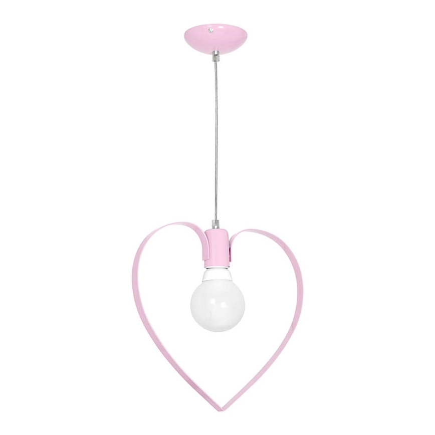 Barn Lampa LOVE 1xE27/60W/230V ljusrosa