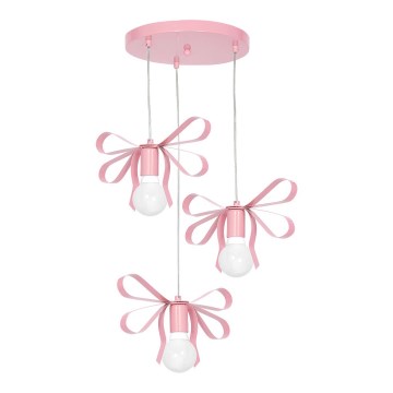 Barn Lampa NELA 3xE27/60W/230V ljusrosa